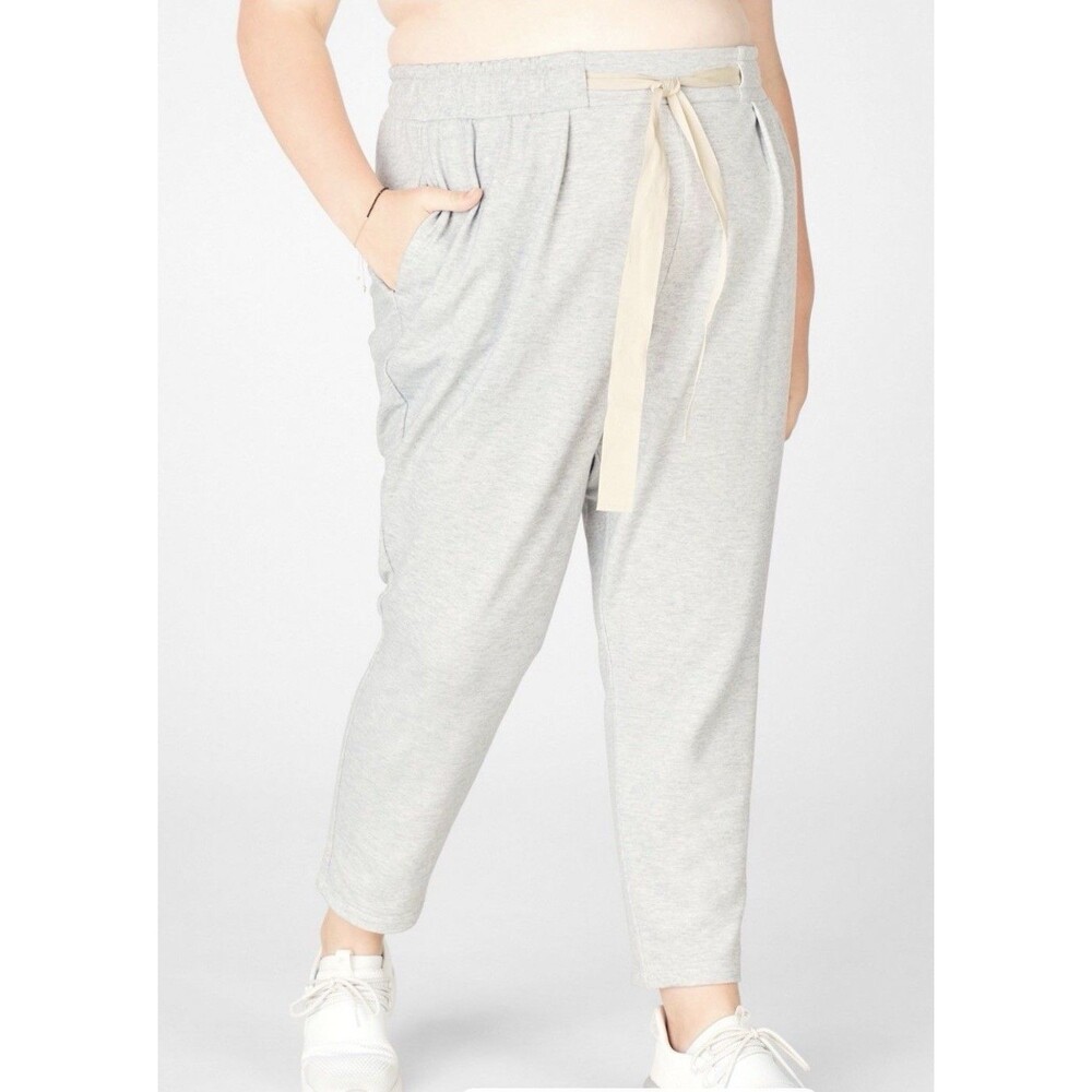 Fabletics Emery Tapered Pants Gray Pull On Joggers Women’s XL Travel Ankle
